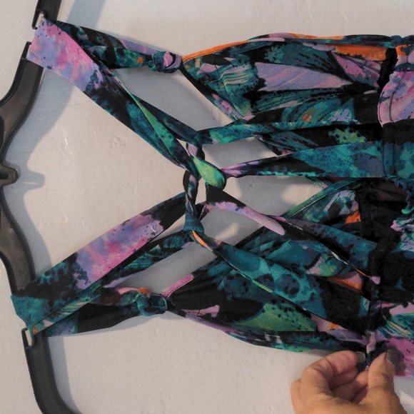 MODA INTERNATIONAL FLOWY HIGH LOW SUMMER DRESS - Picture 7 of 8